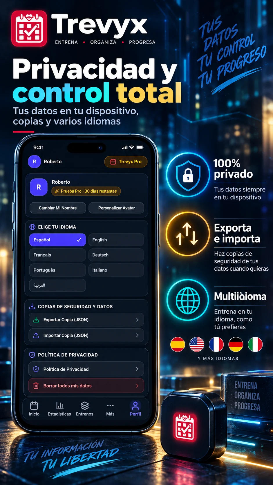 Póster de TREVYX sobre privacidad y control